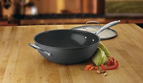 Cuisinart GG26-30H GreenGourmet Hard-Anodized Nonstick Stir-Fry Wok with Glass Cover 12-Inch