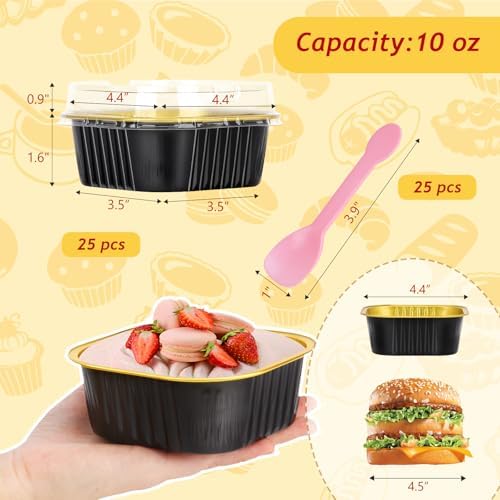 LNYZQUS 10oz Mini Cake Pans with Lids, Small Cinnamon Roll Containers