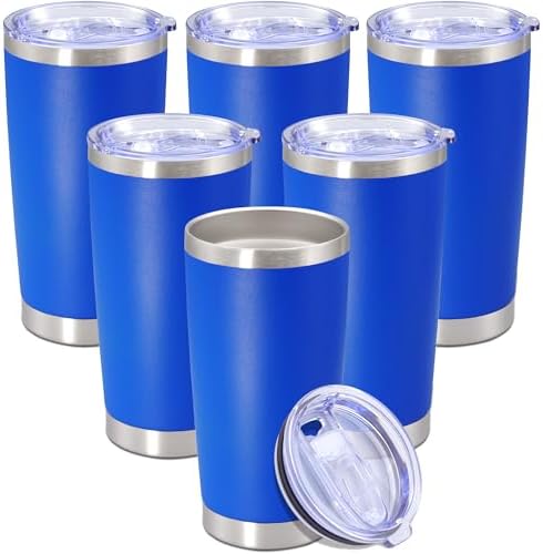 20 oz Tumbler Insulated Tumblers Stainless Steel Coffee Mug,DarkBlue 6PCS