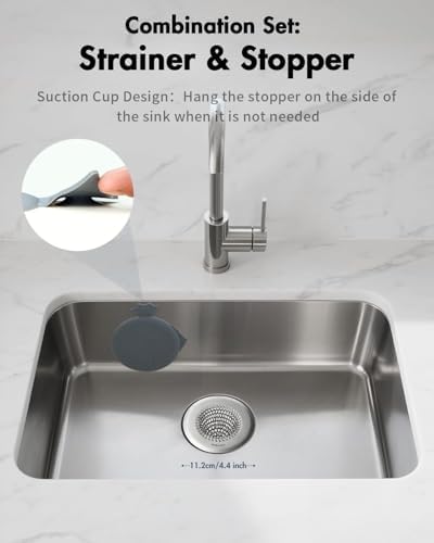 Kitchen Sink Drain Strainer Stopper,Patented Reversible Chain Mesh Basket