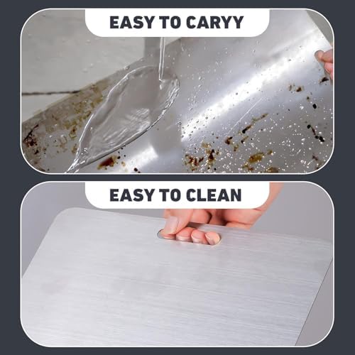 Stainless Steel Cutting Board Set of 3,Non Toxic Cutting Boards for Kitchen