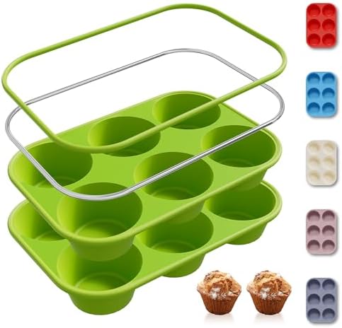 2 Pack 6 Cups Silicone Jumbo Muffin Pan with Metal Reinforced Frame Silicone Molds Mother Day Best Mama Mommy Bonus Mom Ever Mother In Law Gifts Step Mom Stepmom Grandma Gigi Granny Nana Present