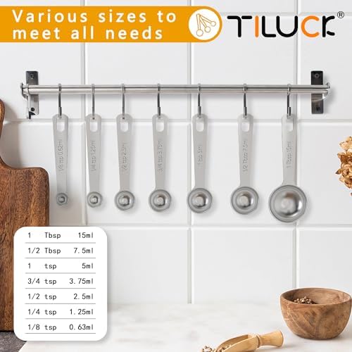 TILUCK Stainless Steel Measuring Cups & Spoons Set,Coffee Scoop Spoon