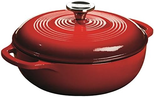 Lodge Essential Enamel Cast Iron Dutch Oven, 3 Quart, Island Spice Red