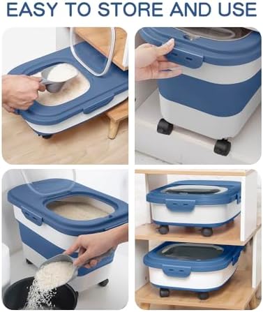 20-30 Lbs Rice Storage Container,Collapsible Food Storage Container