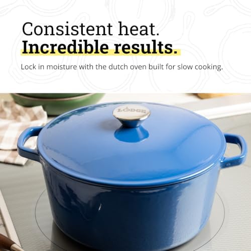 Lodge 5 Quart Cast Iron Elements Enamel Dutch Oven - Denim