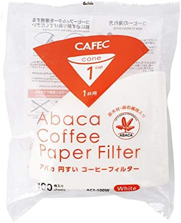 CAFEC 100-pack White cone-shaped V60 01 style universal 1 to 2 cup Disposable Coffee Filter for Pour Over Dripper brewing