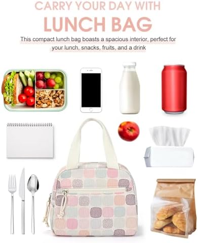 Lunch Bag for Women, Corduroy Large Insulated Lunch Box