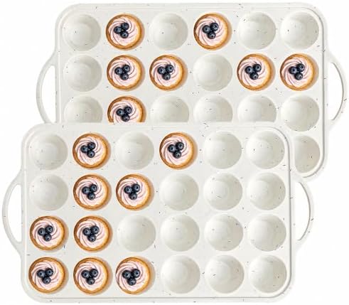 2 Pack Silicone Muffin Pans, 24 Cup Cupcake Pan with Metal Reinforced Frame