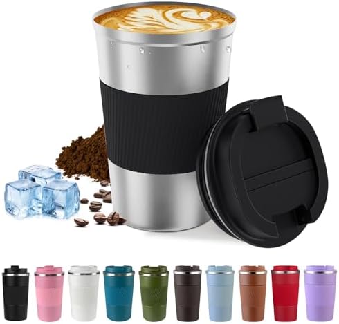 Vacuum Insulated Stainless Steel Travel Coffee Mug,Leak Proof Cup with Lid