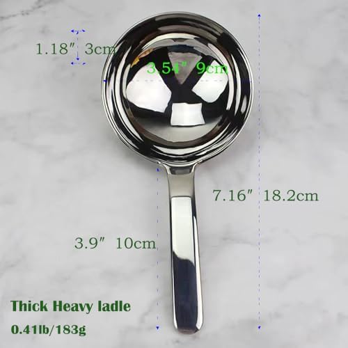 Heavy-Duty Ladle (Short Handle) Big Spoon 18/10 Stainless Steel