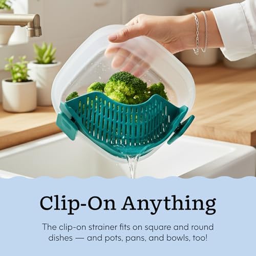 Anyday Silicone Clip On Strainer for Pots and Pans & Glass Dishes