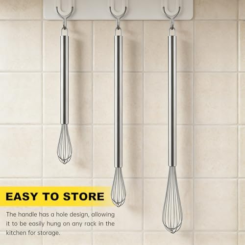 NileHome Mini Whisks Stainless Steel Whisk Set 7" 9" 11"-Kitchen Small Wisk