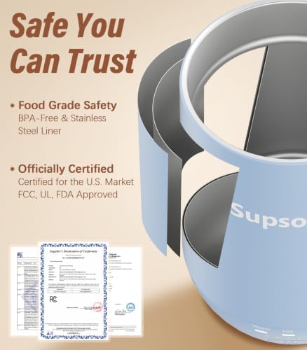 Supsonic - 16oz Self Heating Coffee Mug, Smart Heated Coffee Mug Faster Direct-Contact Heating Up to 149°F, Coffee Mug Warmer Set with Auto Shut-Off - Gifts for Men Women | S2
