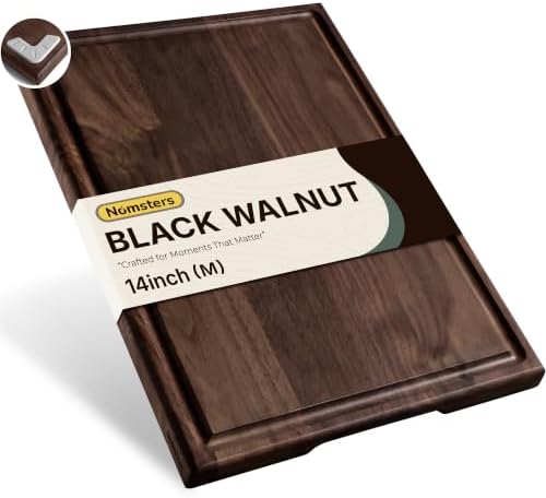 Black Walnut Wood Cutting Boards for Kitchen 14'' Wooden Cutting Board Best