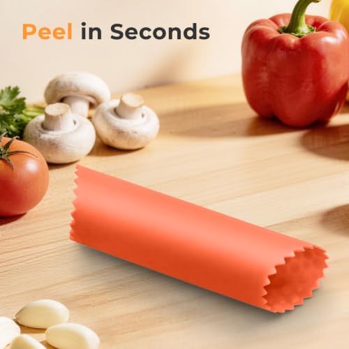 Silicone Garlic Peelers Skin Remover Roller Tube(Green,Orange)