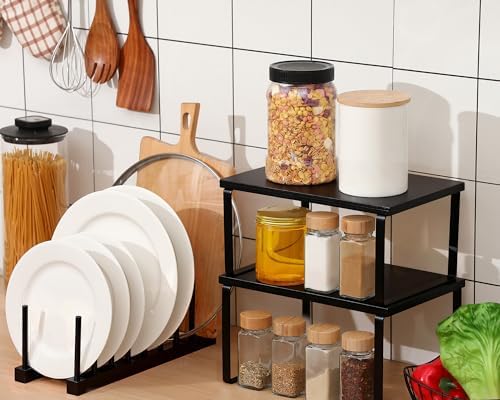 4 Pcs Kitchen Organizer Accessories Set for Cabinet, Black, 11.8 x 7.9''