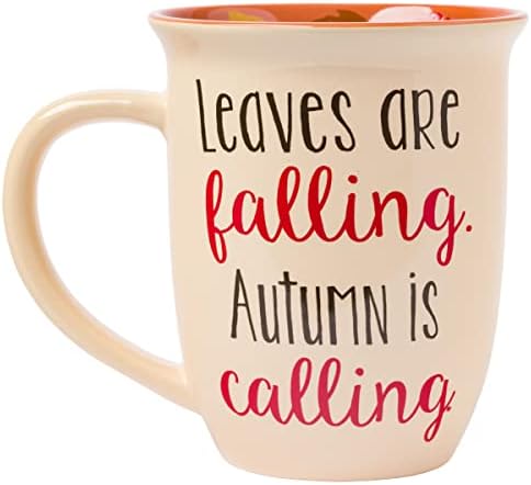 Silver Buffalo Peanuts Snoopy Fall Leaf, Wide Rim Ceramic Mug, 16oz