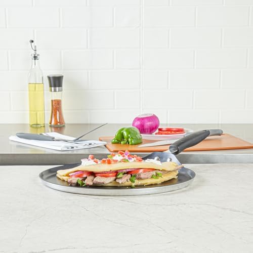 Restaurantware Nonstick Griddle 1 Count 12 x 12 Inch Aluminum Nonstick Frying Griddle With Bakelite Handle - Square Frying Pan With Even Heating - Black Cooking Surface For Home Kitchens