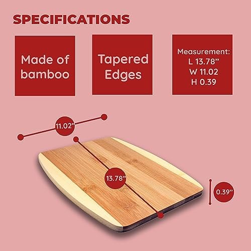 Bamboo Cutting Board – 11 x 14 Inch Large Kitchen Board for Meal Prep & Serving | Durable, Sustainable Bamboo Chopping Board for Fruits, Veggies, and Charcuterie | Eco-Friendly, Easy to Clean