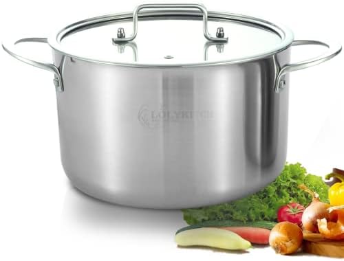 LOLYKITCH 5-Quart Stock Pot with Lid | Tri-Ply Stainless Steel