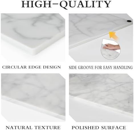 Marble Cutting Board for Kitchen 20×16 Inch Italian Carrara White