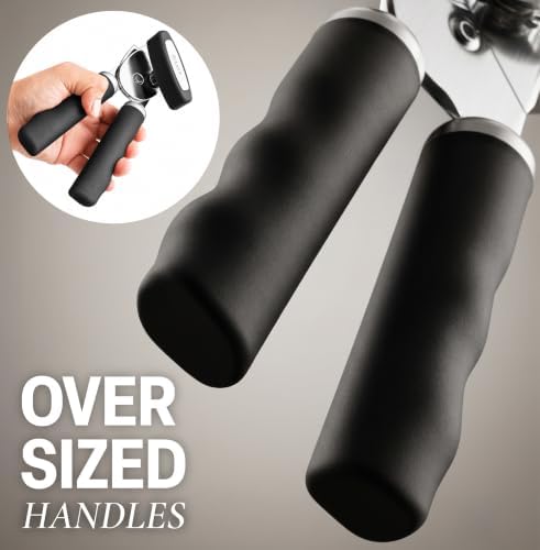 Zulay Kitchen Manual Can Opener Heavy Duty Patented Stainless Steel, Black
