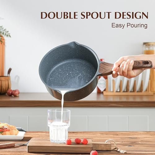 SENSARTE 3 Quarts Nonstick Saucepan with Double Pouring Spout