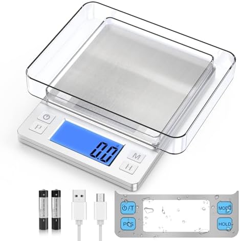 BOMATA Upgraded Small Food Scale with 0.1 g/0.001 oz High Precision