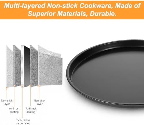 11.4 Inch Cookie Cake Pan, Round Cake Pan Round Cookie Sheet Nonstick Giant Shollow Baking Pans Cakes Tray Pans for Home Kitchen Baking