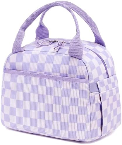 Bluboon Lunch Bag for Women Men Cute Corduroy Lunch Tote Bags Reusable Insulated Lunch Box Large Capacity Reusable Insulated Cooler for Work Picnic or Travel