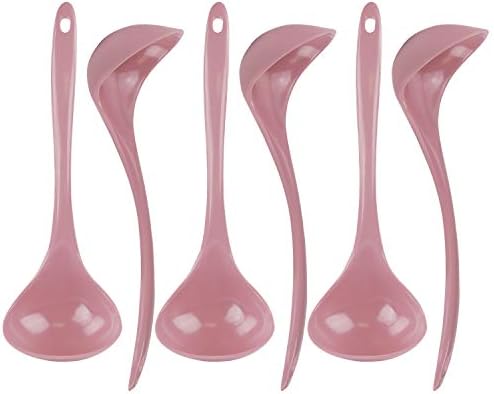Reston Lloyd Melamine Soup Ladle Kitchen Utensil, Premium Quality Utensil with Heat Resistant Ergonomic Handle, Durable BPA-Free Plastic, 10.5 inch long, 6pc Set, Pink