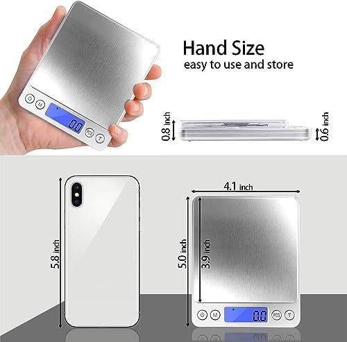 Fuzion Small Gram Scale 3000g, Digital Kitchen Food Scale, Gram and Ounce