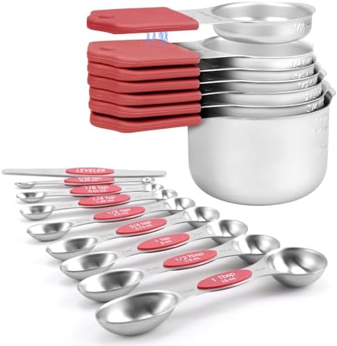 Magnetic Measuring Cups and Spoons Set-Heavy Duty 304 Stainless Steel