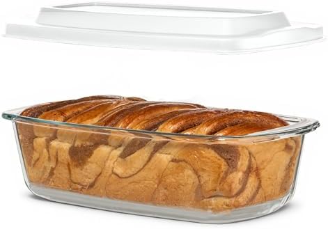 Razab 7.6 Cups / 1800 Ml / 1.9 Qt Large Glass Bread Baking Pans with Lids