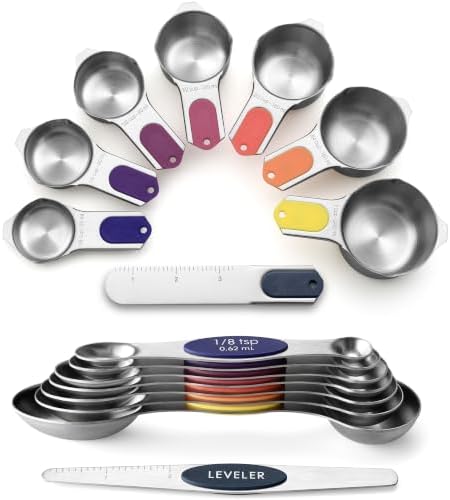 Spring Chef Magnetic Measuring Cups & Spoons Set of 15, Mountain Sunrise