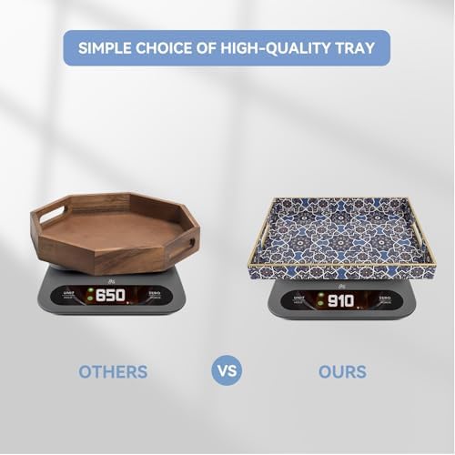 AGIOTA Coffee Table Trays for Living Room Serving Tray with Handles, Modern Large Tray for Ottoman Coffee Table