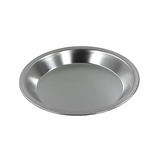 Chef Approved 9" Round Deep Pie Pan Plate | Tart Baking Dish Pastry Mold Cake Tin with 7/16" Wide Rim for Kitchen Restaurant Bakery Coffee Shop Cafeteria | 9"W x 1-1/4"D, 21-Gauge Aluminum, Silver