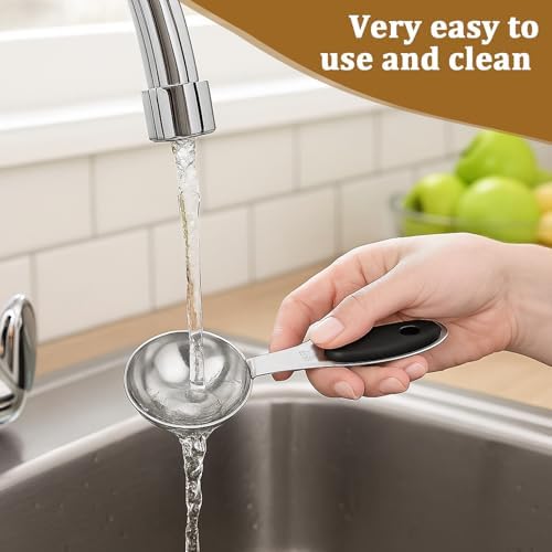 2Pcs 1 Tbsp (3tsp, 15ml, 1/2oz) Single Measuring Spoons, Stainless Steel Measure Scoop with Black Silicone Grip Measuring Scoop Dishwasher Safe for Coffee Pet Food Grains Protein Spices Dry Goods