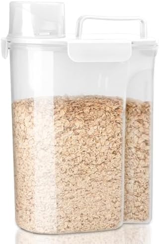Komzon Rice Container, Airtight Rice Storage Container 10lb, Cereal Containers Storage, BPA Free Food Dispenser with Pouring Spout Handle for Flour Pasta Grain, Pet Dog Cat Bird Food Storage Container