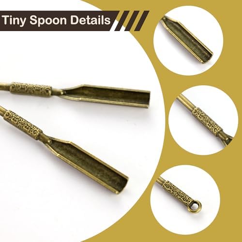 6 Pack Tiny Small Mini Spoons 4.3" Metal Medicine Shovel