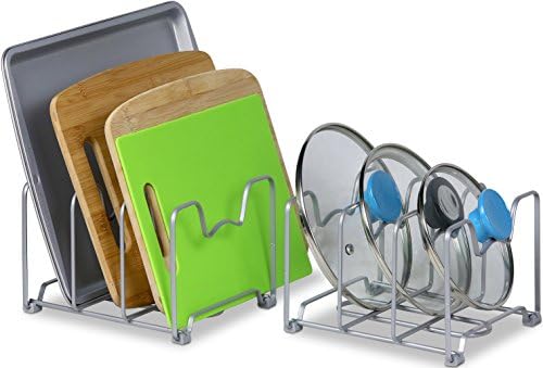 Simple Houseware Cabinet Bakeware Organizer Rack Holder, 2 Pack, Silver