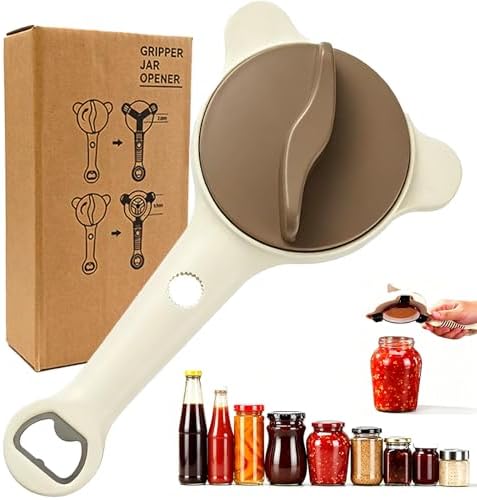 4-in-1 Jar Opener for Seniors & Arthritic Hands (Beige)
