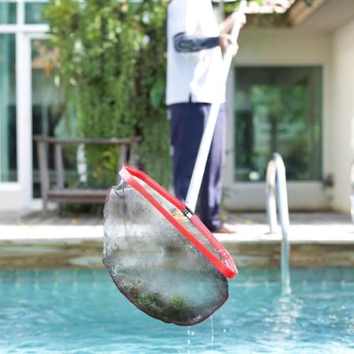 Pool Net, Heavy Duty 19.5" Swimming Pool & Spa Skimmer Net, Pool Leaves Cleaning Tool with Strong Reinforced Aluminum Frame Handle, Deep Net Bag Easy to Clean Bugs, Debris, Leaves