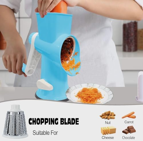 Cheese Grater with Handle,Multifunctional Rotary Cheese Grater