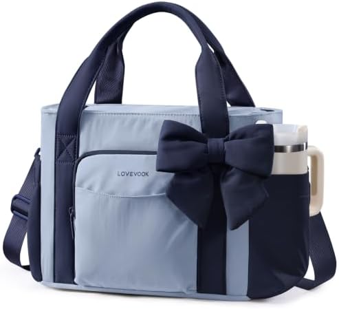 LOVEVOOK Insulated Lunch Box for Women,Adult Lunch Cooler Tote Bag with Bow