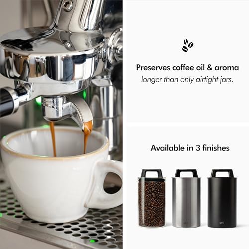 KIVY Vacuum Coffee Canister - Push Lid Preserves Coffee Aroma & Oil