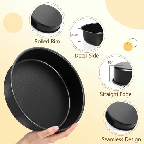 P&P CHEF 9 Inch Cake Pan Set of 2, 2 Pcs Nonstick Round Cake Baking Pans