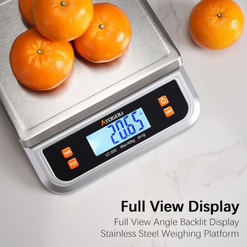Atogou 88lb Food Scale, Commercial Kitchen Scale Plug-in Usable
