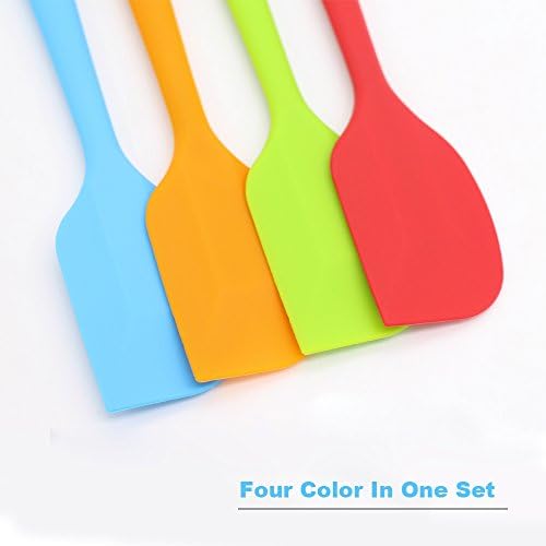 Silicone Spatula 4-piece Set,Heat-Resistant Spatulas,Non-stick Rubber Spatulas with Stainless Steel Core